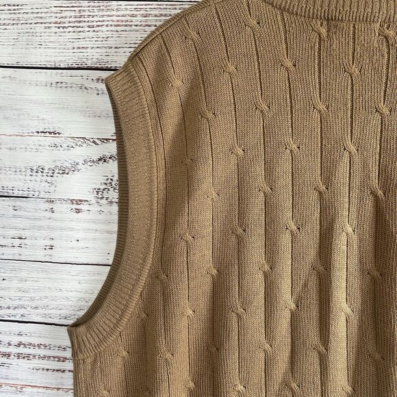 Vintage Titleist By Corbin Vest Men’s XL Wool Blend Golf Tan Button Up - Picture 4 of 9